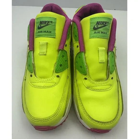 Nike Air Max 90 LTR CW5797-700 Volt Green Pink GS Size 1Y NO LACES - Picture 3 of 8